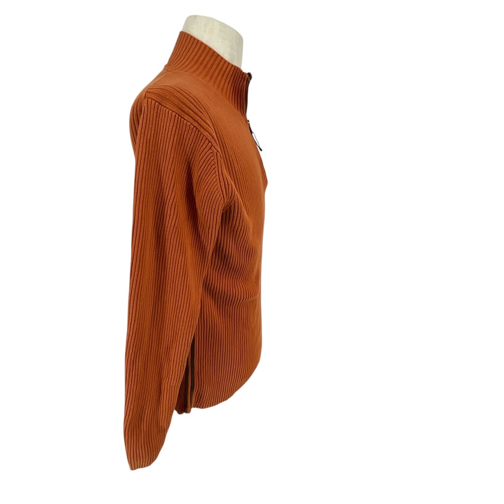 Guess Jeans Orange‎ Ribbed Half Zip Mock Neck Sweater Men's XL/TG - Picture 6 of 10